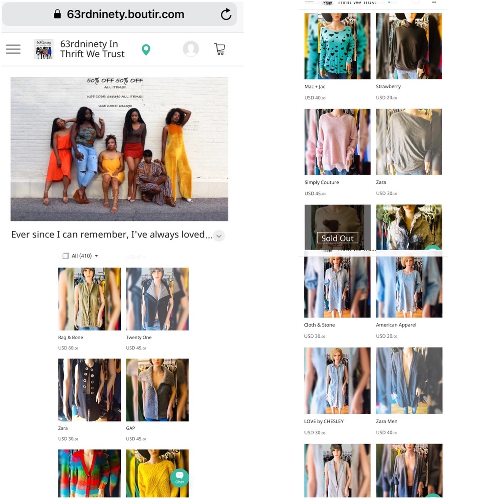 50% OFF ALL TOPS 50% 63rdNinety.boutir.com